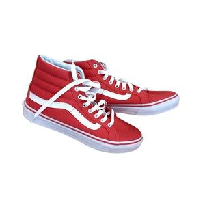 New Vans Off The Wall Red High Top Skateboard Sneakers Women 7.5 (Men 6.0)